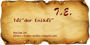 Tódor Enikő névjegykártya